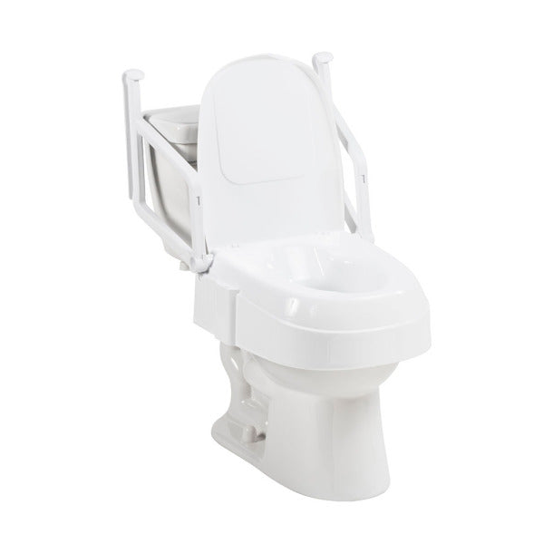 Siège de toilette surélevé 2-4-6'' avec couvert et appui-bras