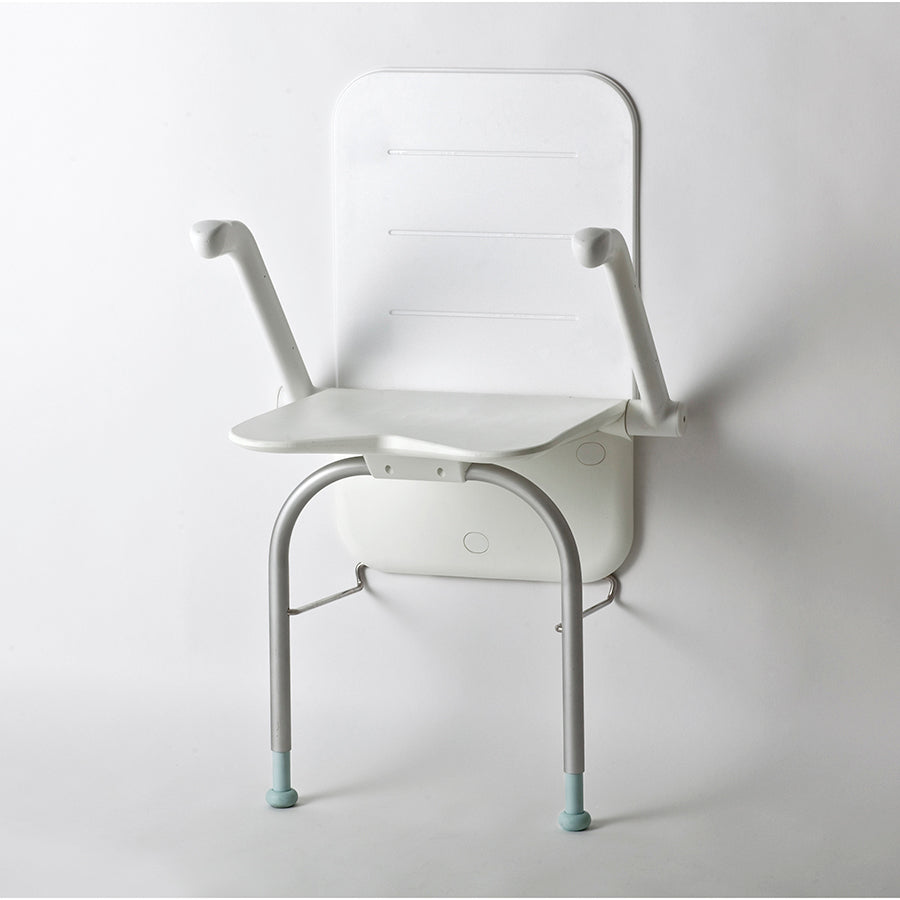 Siège / Banc de douche avec accoudoirs, pattes et dossier Etac Relax