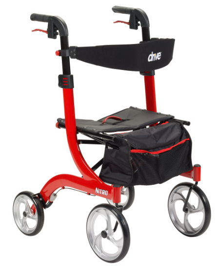 Ambulateur Nitro en aluminium à pliage latéral roues avant de 10 pouces