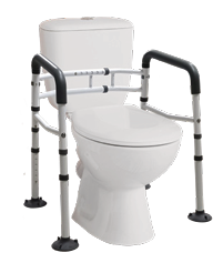 Cadre de sécurité pour toilette ajustable en hauteur et en largeur pliable