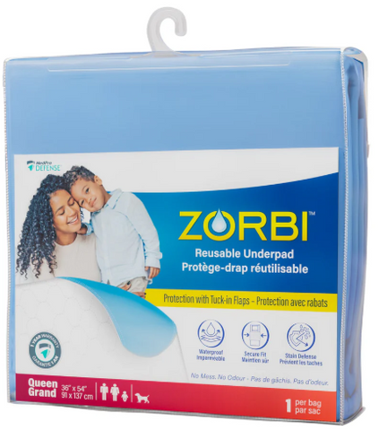 Protège-drap imperméable réutilisable avec rabats Grand/Queen 36" x 54"