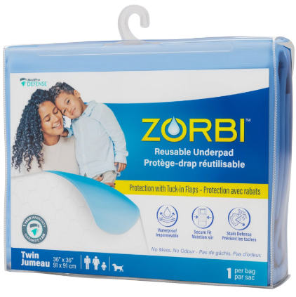 Protège-drap imperméable réutilisable avec rabats Twin/Jumeau 36" x 36"