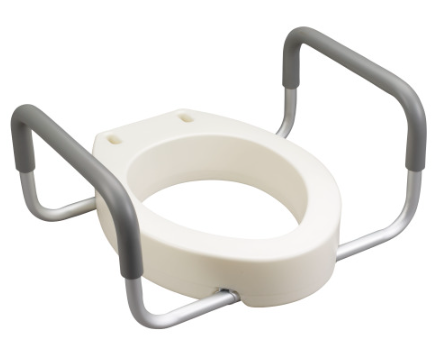 Rehausseur de toilette avec appui-bras 4'' Drive pour toilette allongée