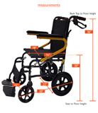 Fauteuil de transport 19''avec roues 12 pouces et côté coloré