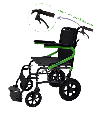 Fauteuil de transport 19''avec roues 12 pouces et côté coloré