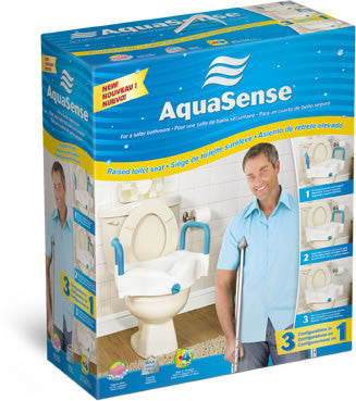 Siège de toilette surélevé 3 en 1 (4") AquaSense®