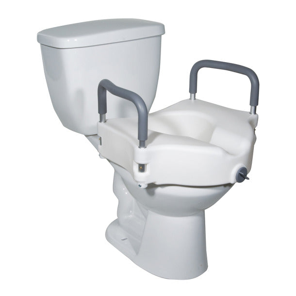 Siège de toilette surélevé 4'' sans couv. avec appui bras amovible