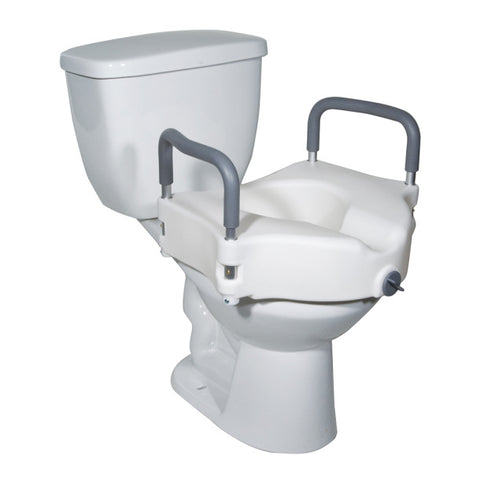 Siège de toilette surélevé  4'' sans couv. avec appui bras amovible  2 en 1