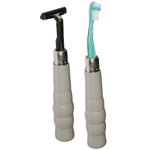 Support lesté pour rasoir et brosse à dents