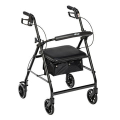 Ambulateur économique avec siège, sac de rangement et freins à main