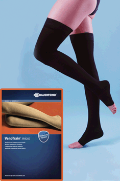 Bauerfeind VenoTrain Micro - Bas de Compression pour Femmes à la Cuisse Pointe Ouverte - 30-40 mmHG