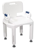 Siège/banc de bain -banc de bain- avec dossier et appui-bras amovibles