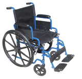 Fauteuil roulant Blue Streak avec repose-pieds et repose-jambes élévateurs