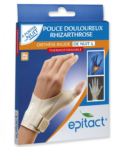 Orthèse rigide de nuit thermoformable EPITACT pour le pouce - Pouce douloureux, rhizarthrose