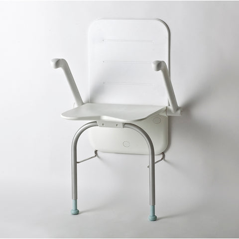 Siège / Banc de douche avec accoudoirs, pattes et dossier Etac Relax