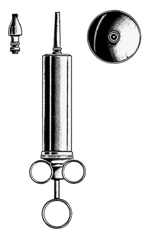 SERINGUE MÉTALLIQUE POUR LAVAGE D'OREILLE 4OZ